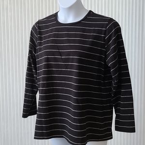 Diane Gilman Lux Sport Striped Long Sleeve Top